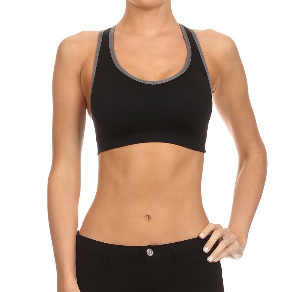 Yelete Activewear Racerback Sports Bra - Black